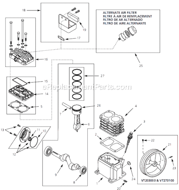 Page A Diagram and Parts List for VT480000 2006 Campbell Hausfeld Compressor